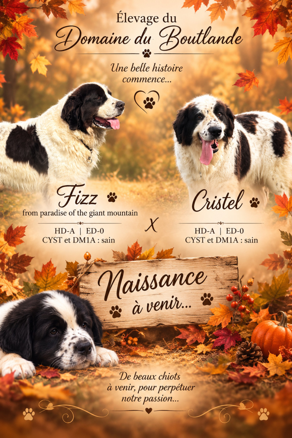 Des chiots attendu pour octobre 2026